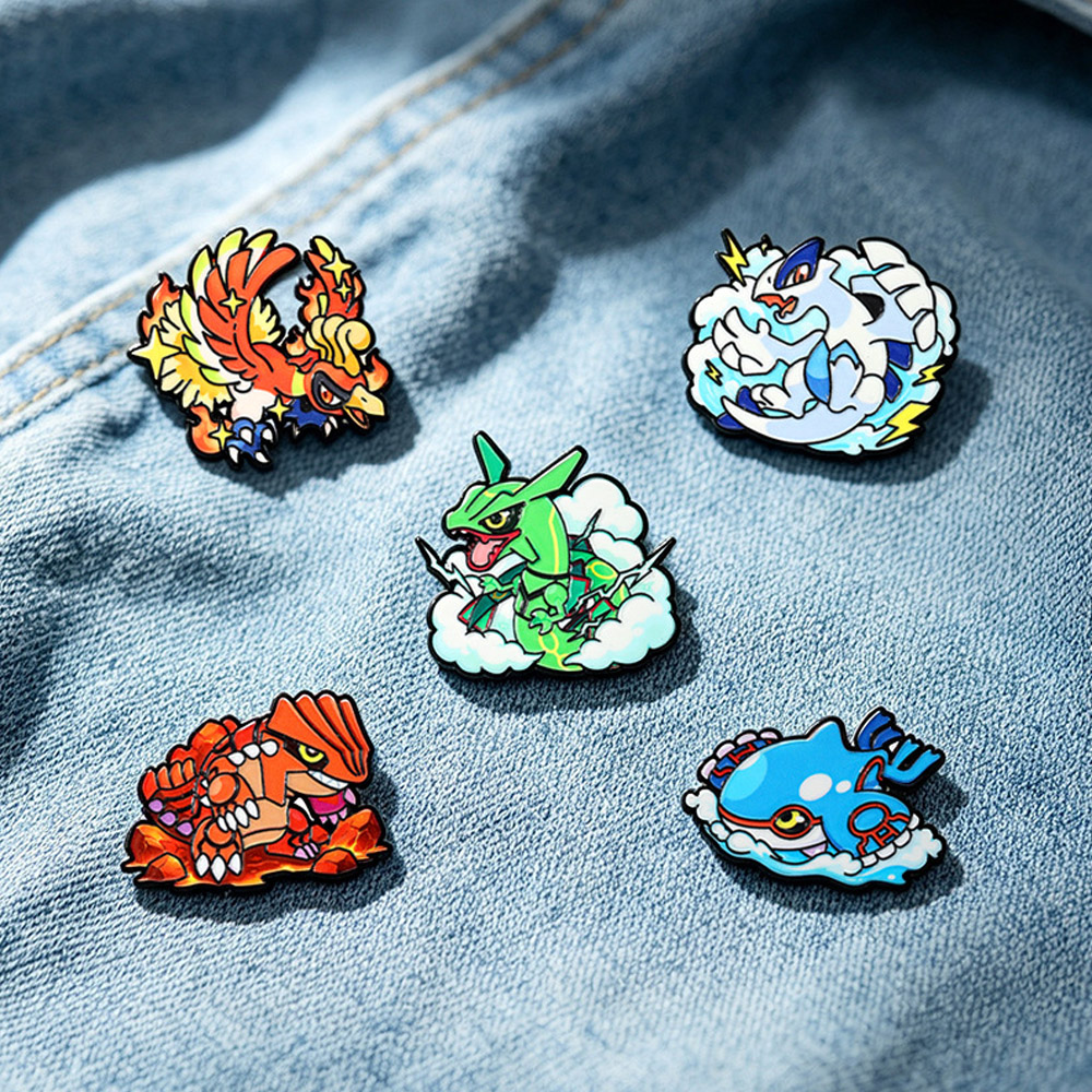 Model Kit Lugia - 5Pcs Legendary Enamel Pins Ho‑Oh Lugia