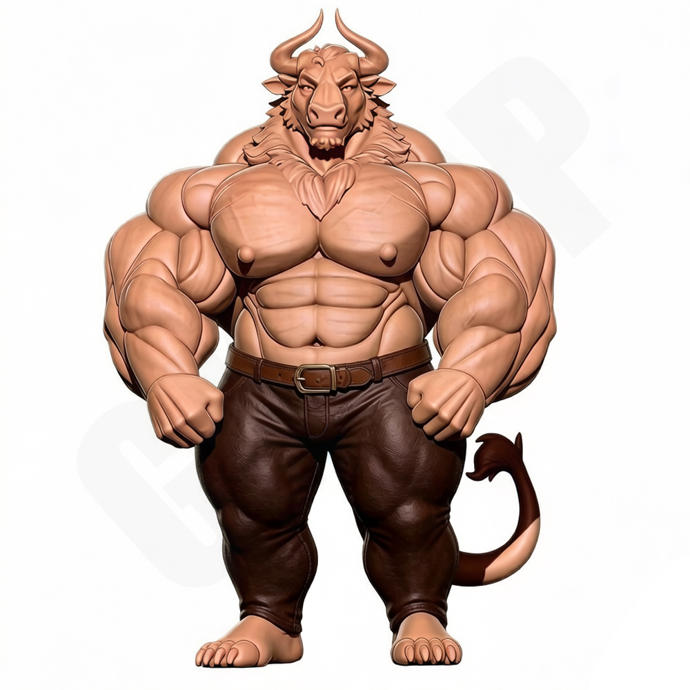 Model Kit Diorama - Hunky Fitness Muscle Bull 1/24 Scale