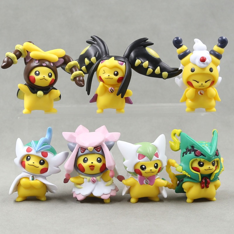 Model Kit Eevee - 7Pcs/set Pokemon Pikachu Figurines Toys Anime