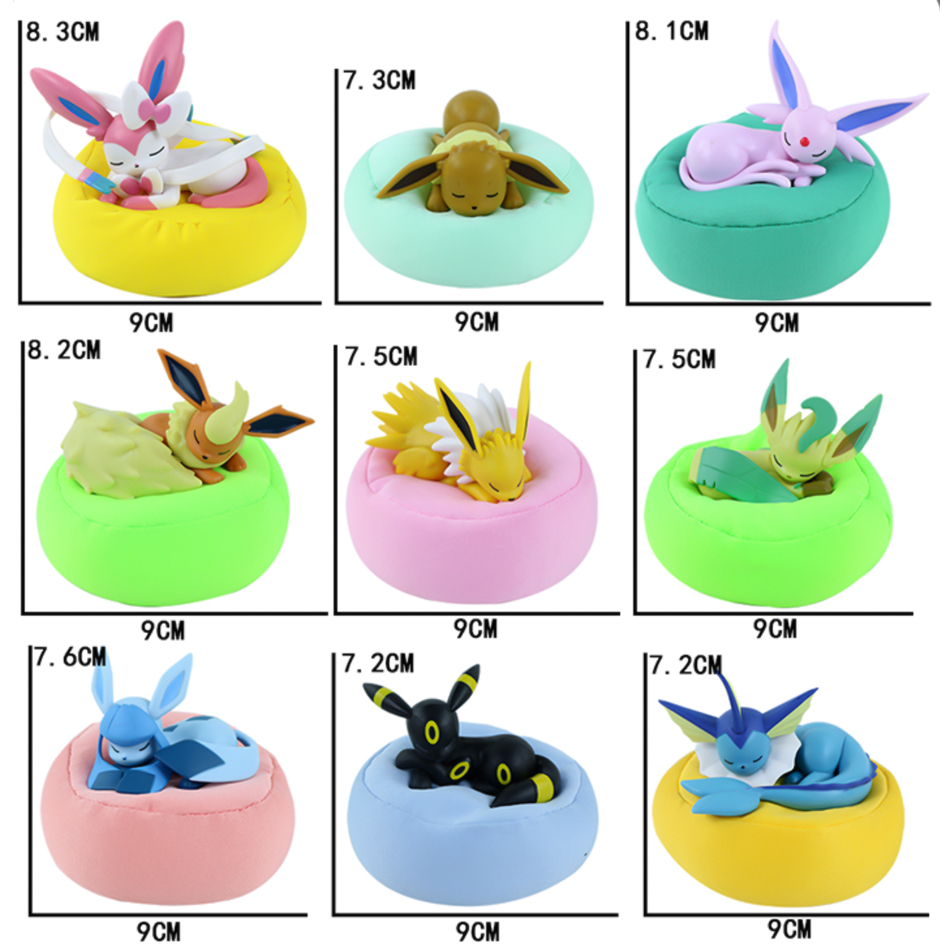 1-9pcs Anime Pokémon Eevee Fig - огляд і ціна Model Kit Eevee